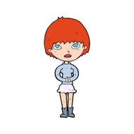 cartoon woman waiting patiently N14