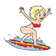 Cartoon Surfer Girl N31