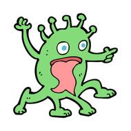 cartoon weird little alien N29