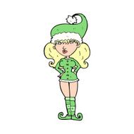 cartoon santa&#039;s helper woman N14