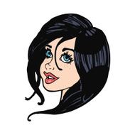 cartoon pretty female face N141