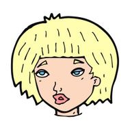 cartoon bored looking woman N17
