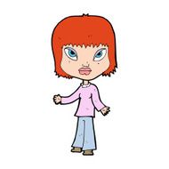 cartoon woman with open arms N143