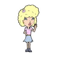 Cartoon Woman Waving N475