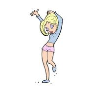 cartoon pretty woman dancing N26