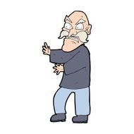 cartoon angry old man N217