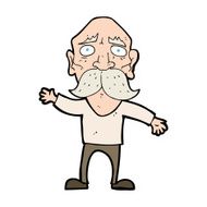 cartoon worried old man N29
