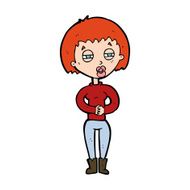 cartoon tired woman N43
