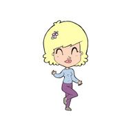 cartoon pretty woman dancing N27