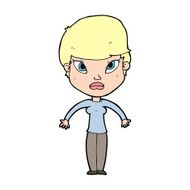 cartoon woman shrugging shoulders N683