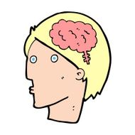 cartoon man with brain symbol N25