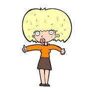 cartoon woman giving thumbs up symbol N96