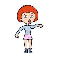 cartoon surprised woman N335