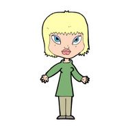 cartoon woman with open arms N144