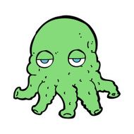 cartoon alien squid face N41