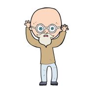 cartoon stressed bald man N16