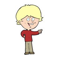 cartoon boy laughing and pointing N15