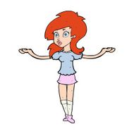 cartoon confused pretty girl N14