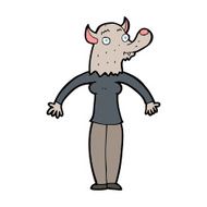 cartoon friendly werewolf woman N11