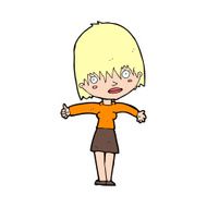 cartoon curious woman N89