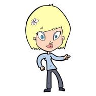 cartoon pretty woman pointing N56