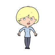 cartoon woman shrugging shoulders N684