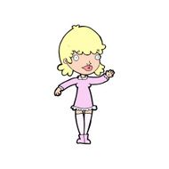 Cartoon Woman Waving N476