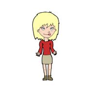 cartoon woman shrugging shoulders N686