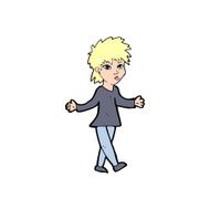 cartoon woman shrugging shoulders N687