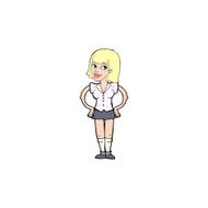 cartoon woman with hands on hips N322