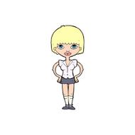 cartoon woman with hands on hips N323