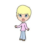 cartoon woman shrugging shoulders N688