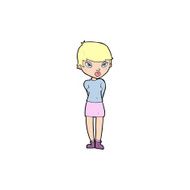 cartoon shy woman N68