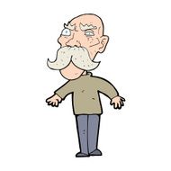 cartoon angry old man N218