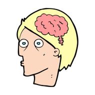 cartoon head with brain symbol N55