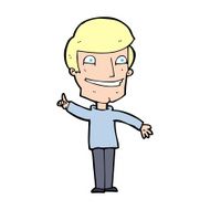 cartoon grinning man with idea N14