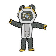 cartoon deep sea diver N43