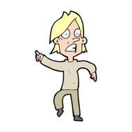 cartoon worried man pointing N43