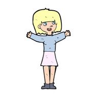 cartoon excited woman N194