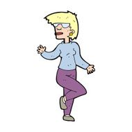 Cartoon Woman Waving N477