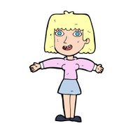 cartoon excited woman N195