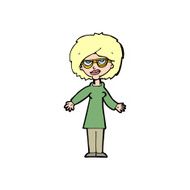 Cartoon Woman Wearing Glasses N30