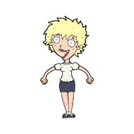 cartoon excited woman N197