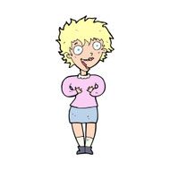 cartoon excited woman N198