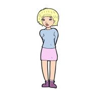 cartoon shy woman N69