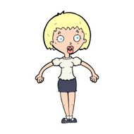 cartoon confused woman shrugging shoulders N14