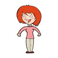 cartoon excited woman N199