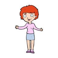 cartoon confused woman N156