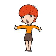 cartoon woman giving thumbs up symbol N97
