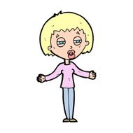 cartoon suspicious woman N29